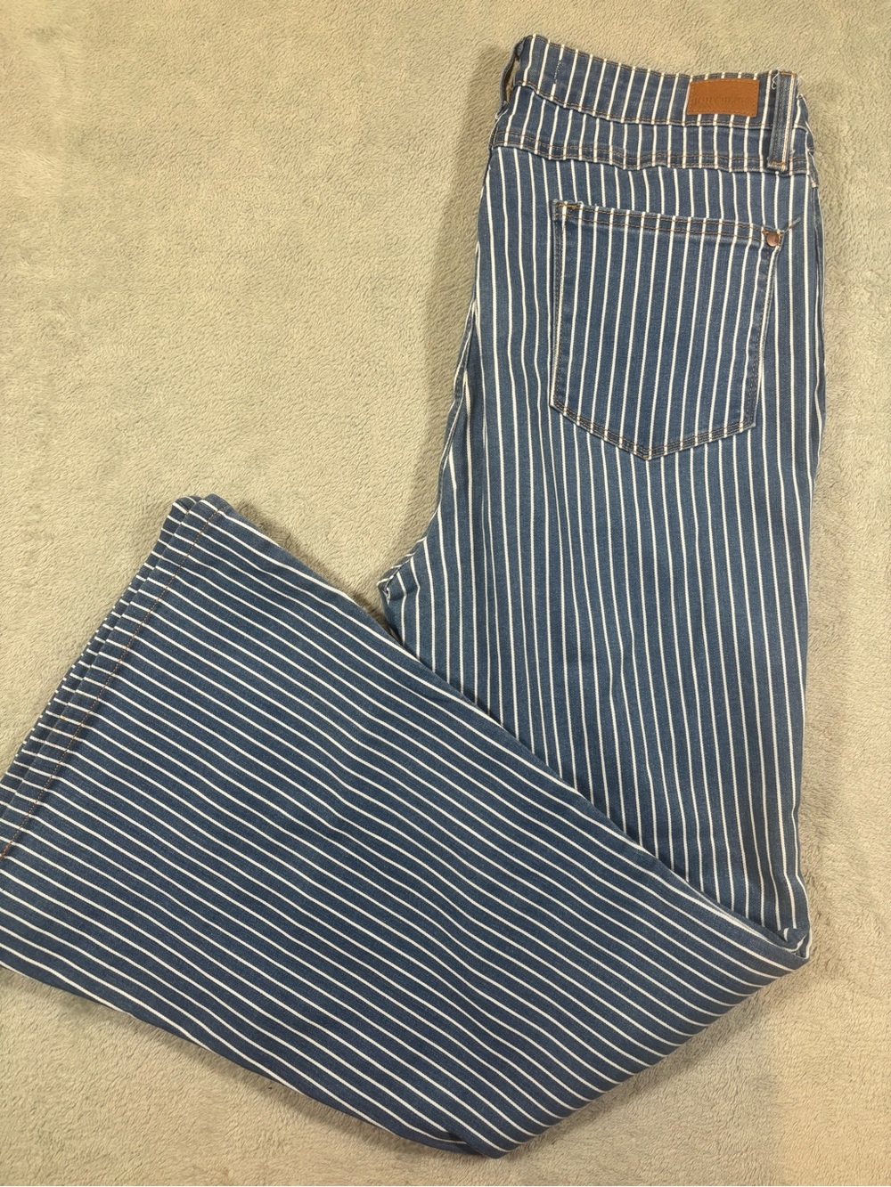 Judy Blue Striped Super Flare Jeans High Rise Size 13/32